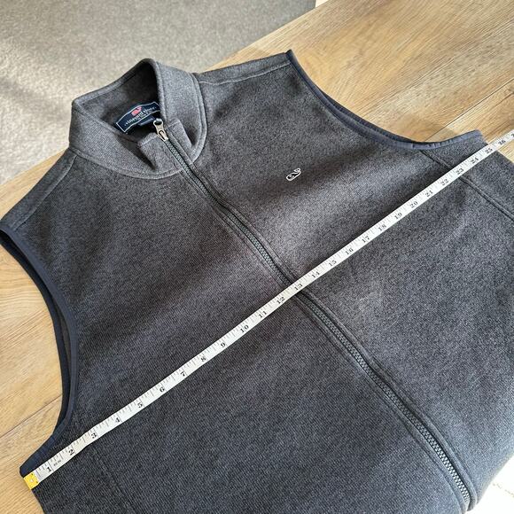 Vineyard Vines Men's Fleece Full Zip Vest Whale Logo XXL Charcoal - Picture 10 of 11